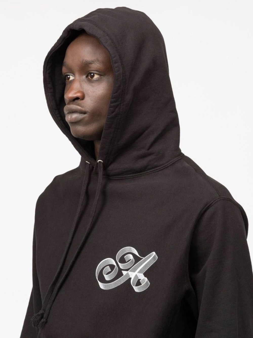 NWT Awake Black Hooded Sweatshirt with Silver Ribbon Logo